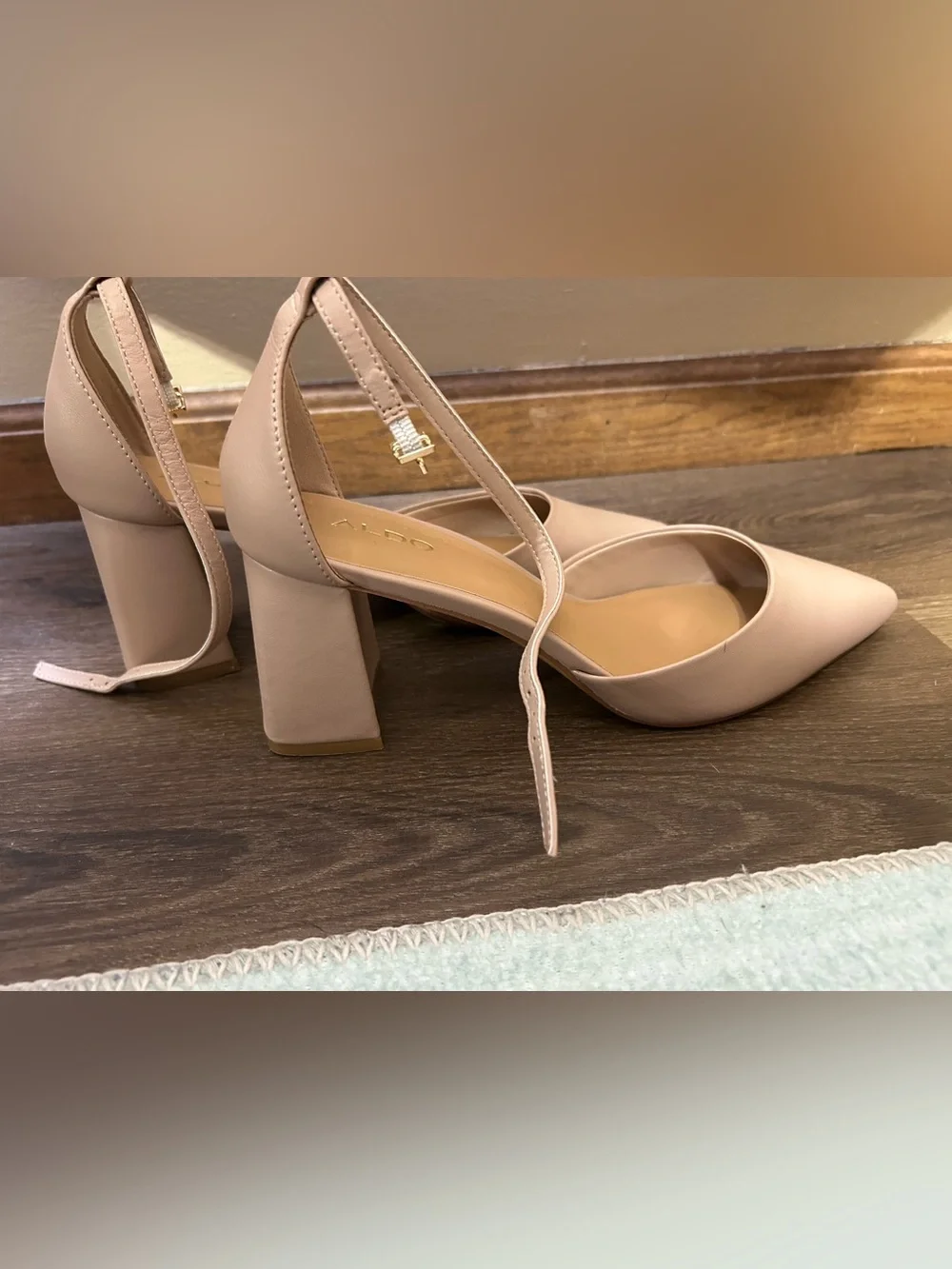 ALDO Blush Pink Pointed Toe Ankle-Strap Heels